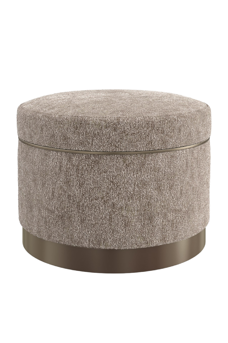 Pouf de rangement rond en chenille | Caracole Ritz | OROA.fr
