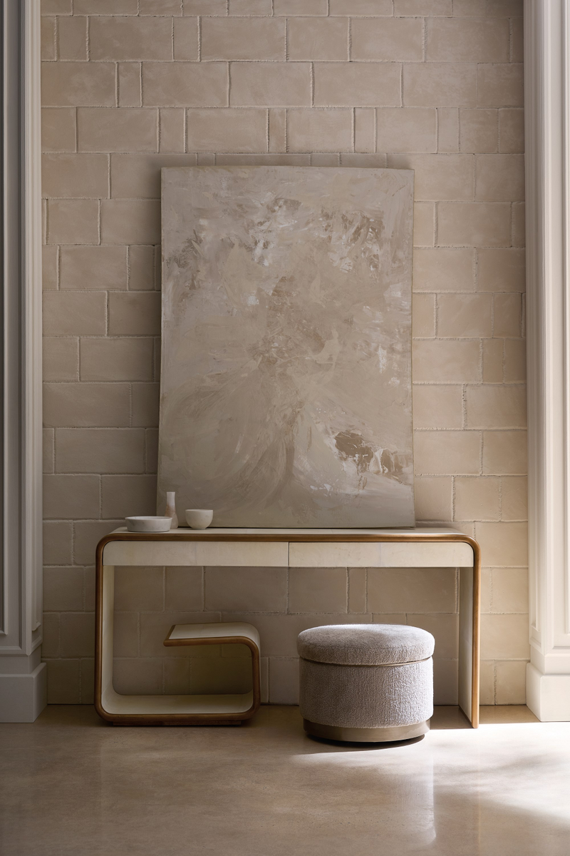 Pouf de rangement rond en chenille | Caracole Ritz | OROA.fr