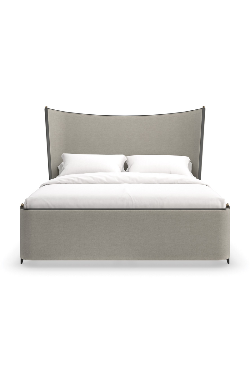Lit queen en tissu gris | Caracole Provence | OROA.fr