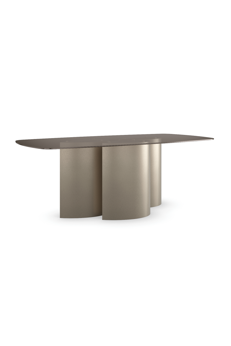 Table de salle à manger avec base à 3 colonnes dorées | Caracole Aphelion 3 | OROA.fr