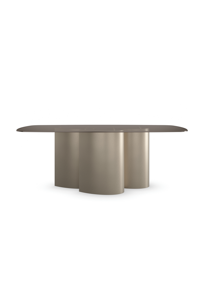 Table de salle à manger avec base à 3 colonnes dorées | Caracole Aphelion 3 | OROA.fr