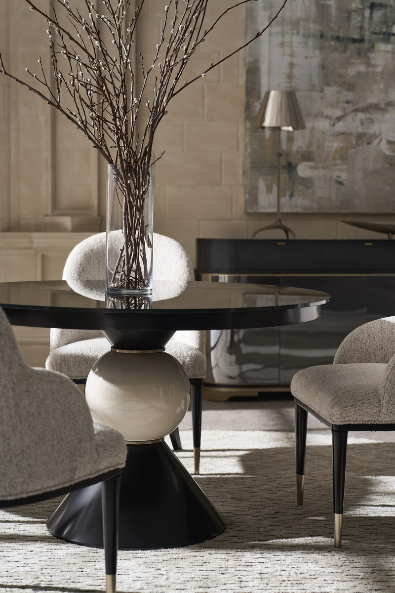 Table à Manger en Verre Noir | Caracole Chalice | OROA.fr