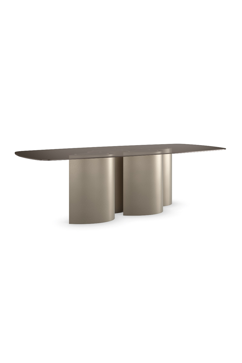 Table de salle à manger avec base à 4 colonnes dorées | Caracole Aphelion 4 | OROA.fr