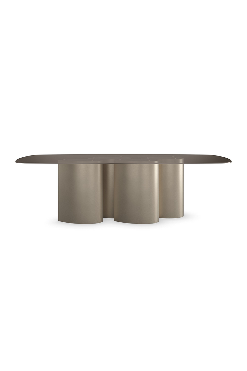 Table de salle à manger avec base à 4 colonnes dorées | Caracole Aphelion 4 | OROA.fr