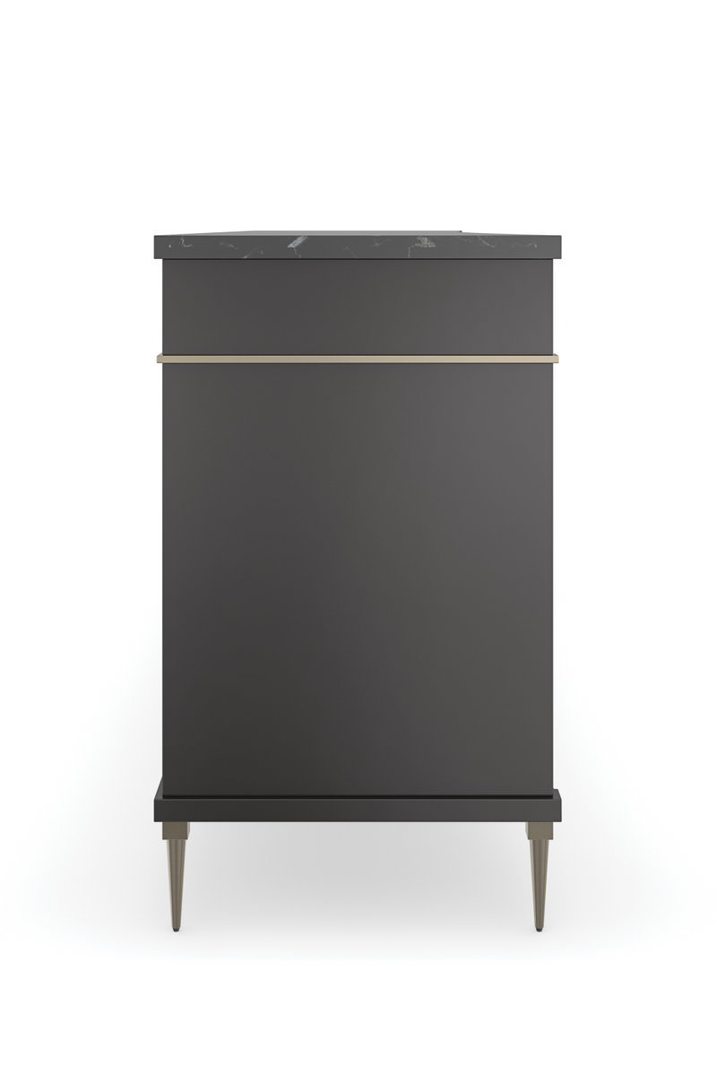 Buffet avec plateau en marbre noir | Caracole Noir | OROA.fr