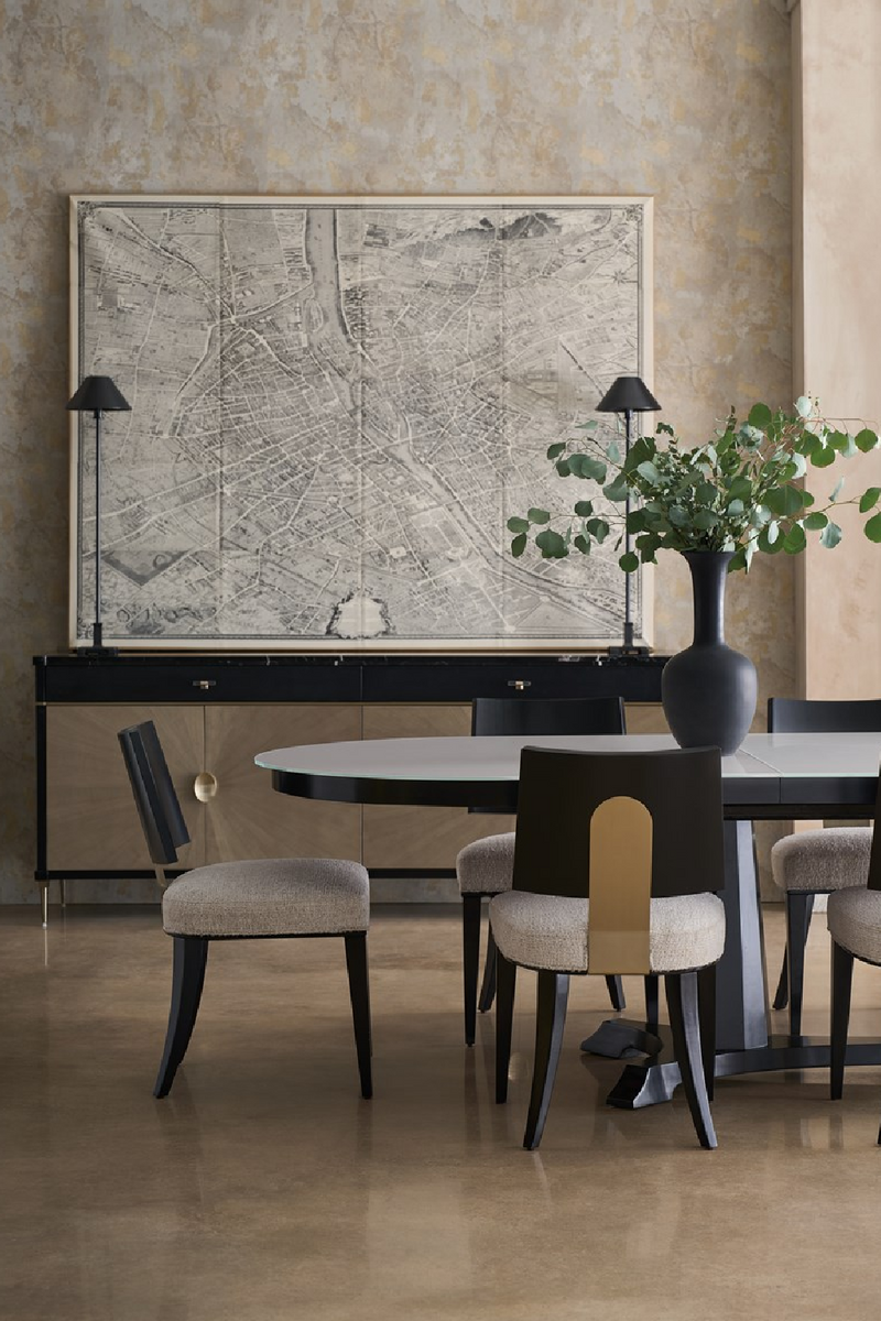 Buffet avec plateau en marbre noir | Caracole Noir | OROA.fr