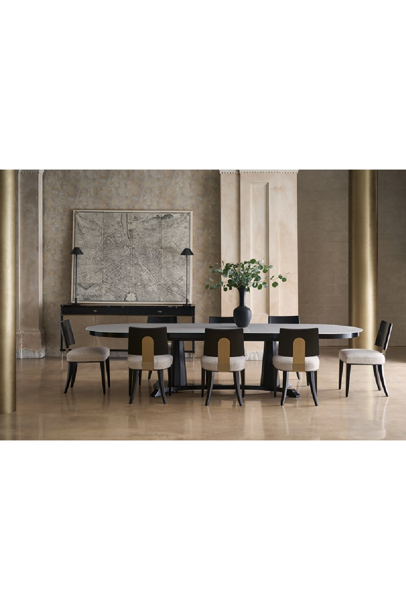Buffet avec plateau en marbre noir | Caracole Noir | OROA.fr