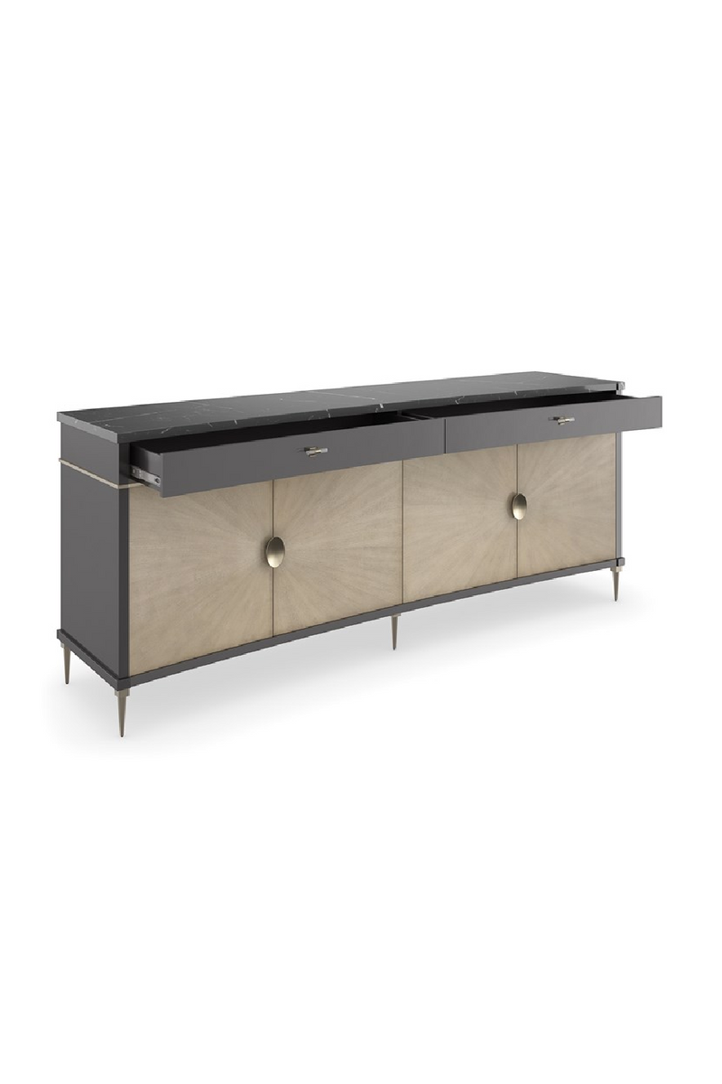 Buffet avec plateau en marbre noir | Caracole Noir | OROA.fr