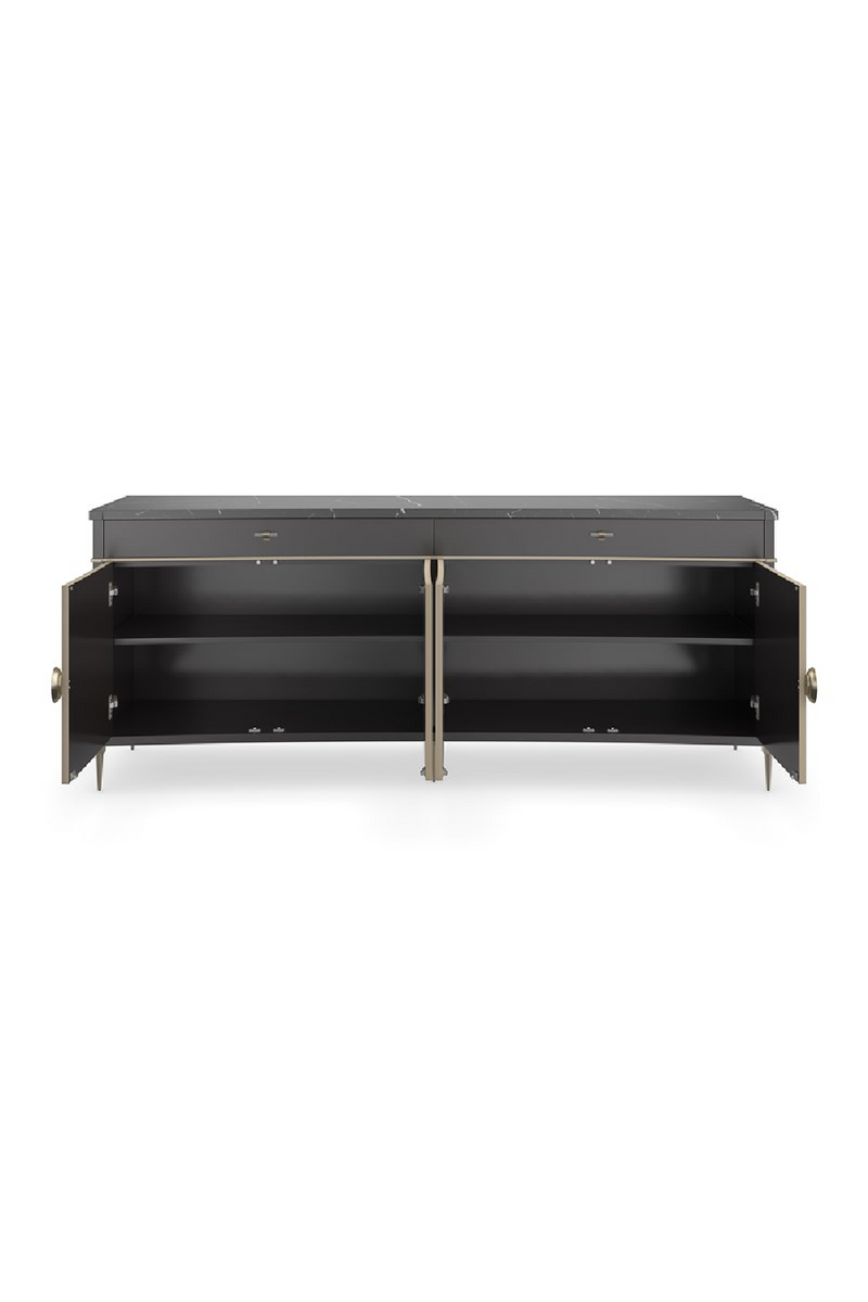 Buffet avec plateau en marbre noir | Caracole Noir | OROA.fr