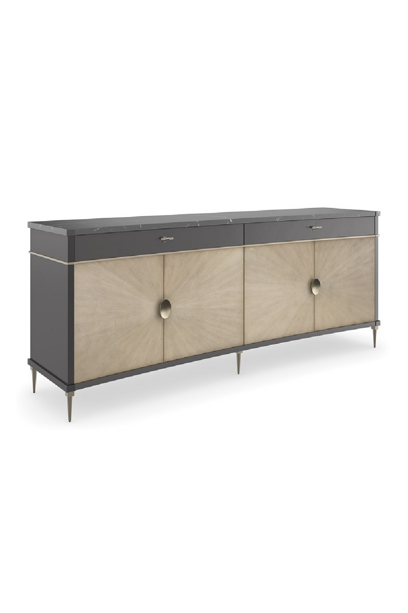 Buffet avec plateau en marbre noir | Caracole Noir | OROA.fr