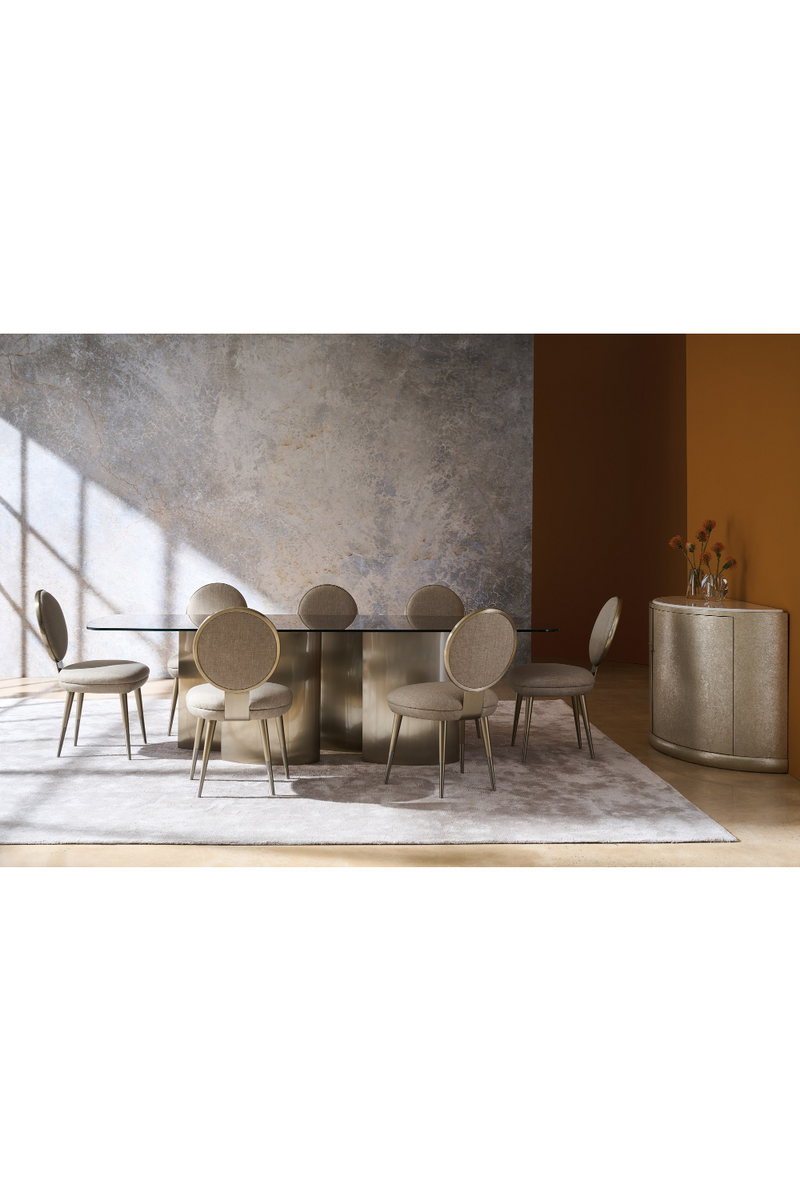 Chaise de salle à manger tapissée beige | Caracole Apollo | OROA.fr