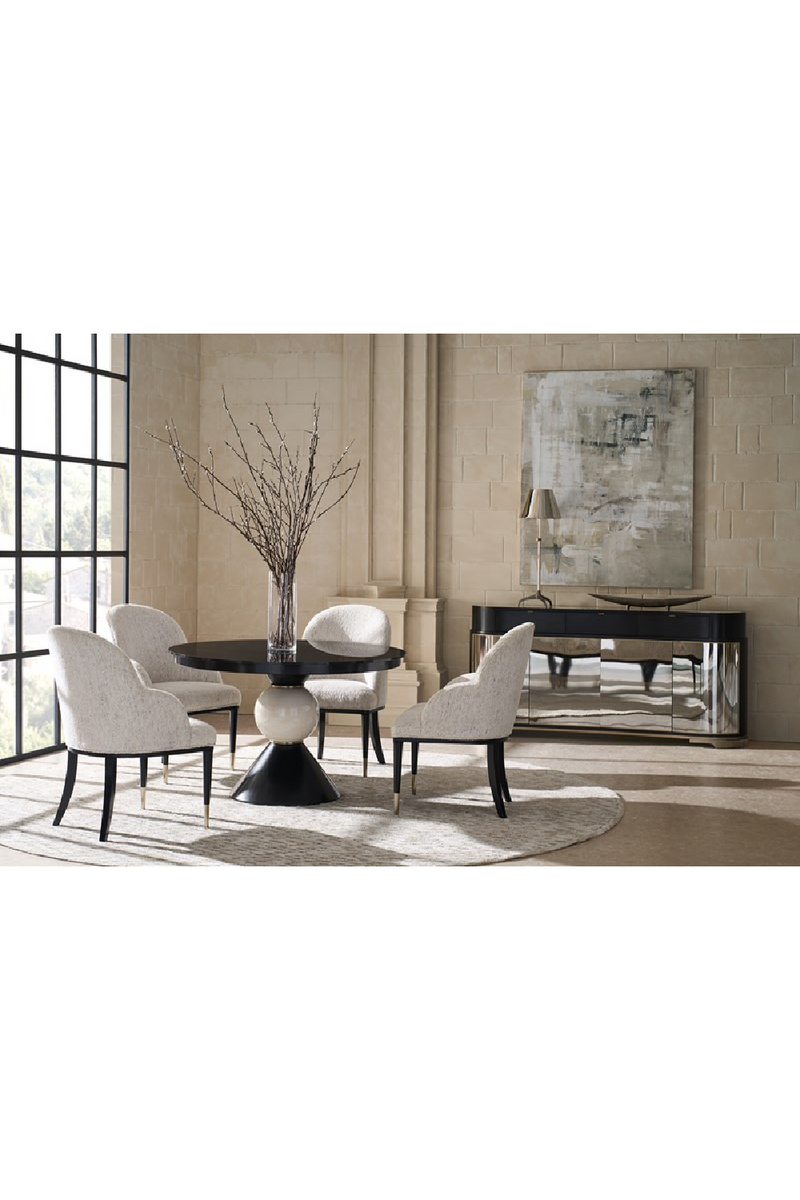 Chaise de salle à manger en chenille blanche | Caracole Nuage | OROA.fr