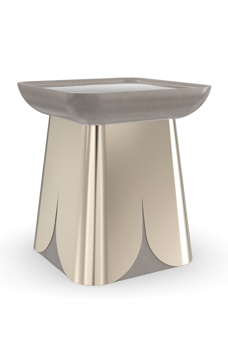 Table d’appoint carrée avec miroir | Caracole Zenith | OROA.fr