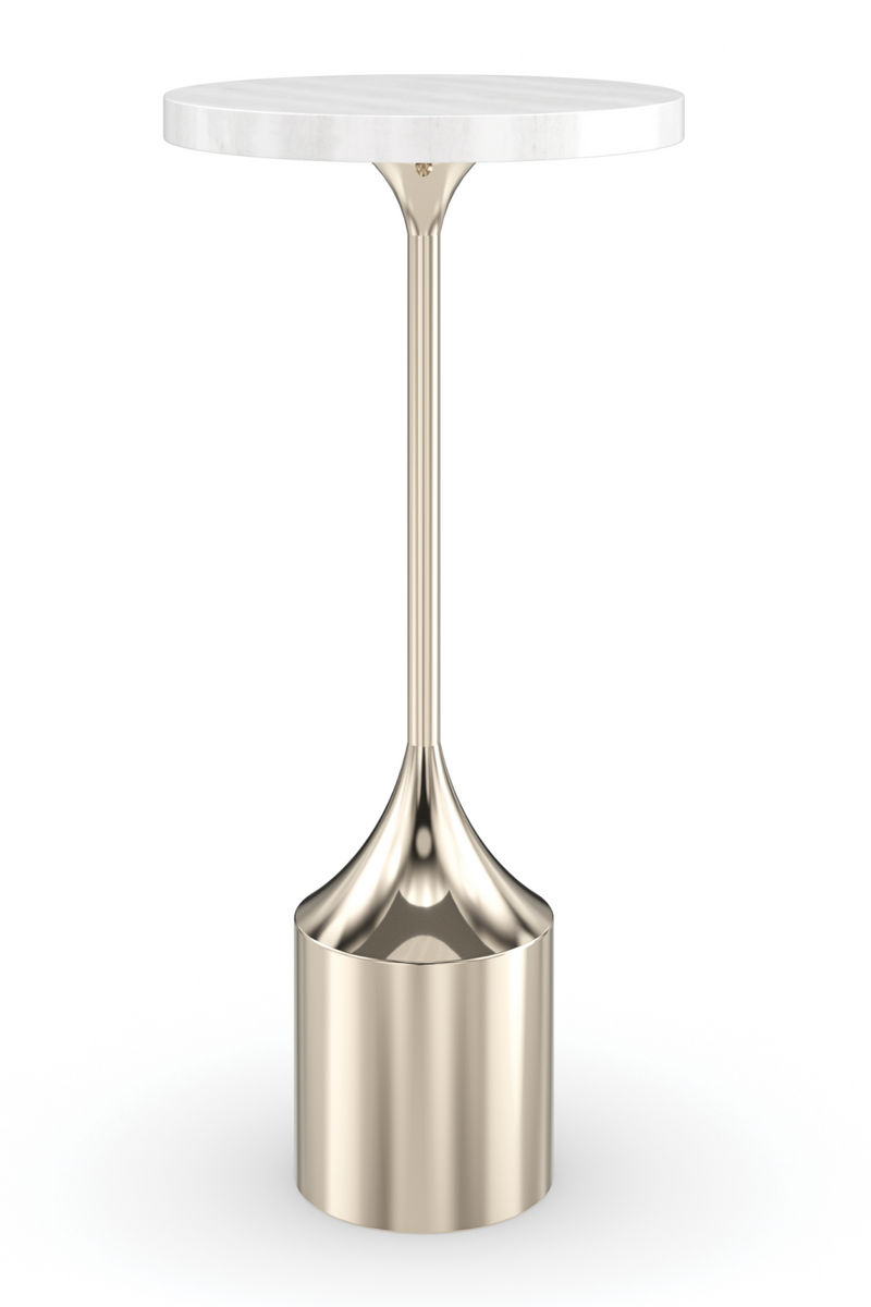Table d’Appoint Piédestal en Pierre Blanche | Caracole Beta | OROA.fr