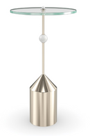 Table d’appoint sur piédestal en verre transparent | Caracole Alpha | OROA.fr