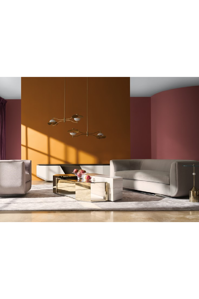 Table d’appoint sur piédestal en verre transparent | Caracole Alpha | OROA.fr