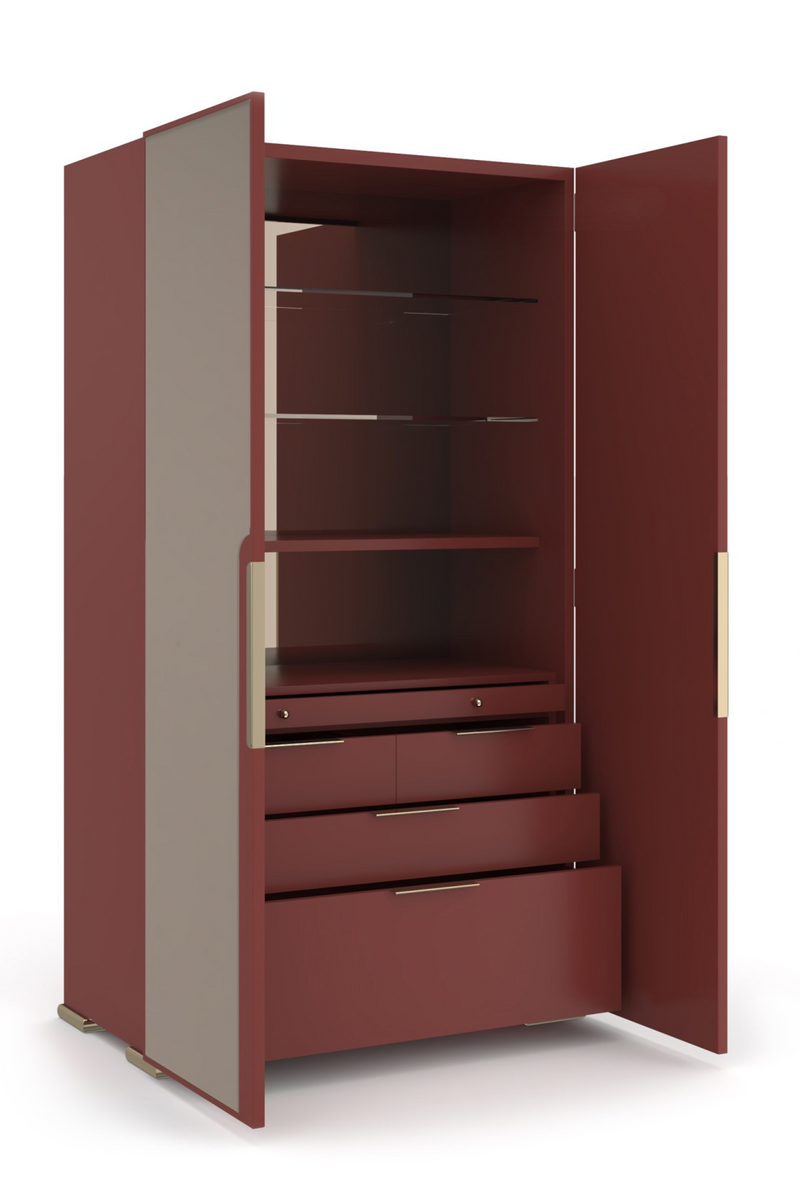 Cabinet 2 Portes avec Miroir Bronze | Caracole Allure | Oroa.fr