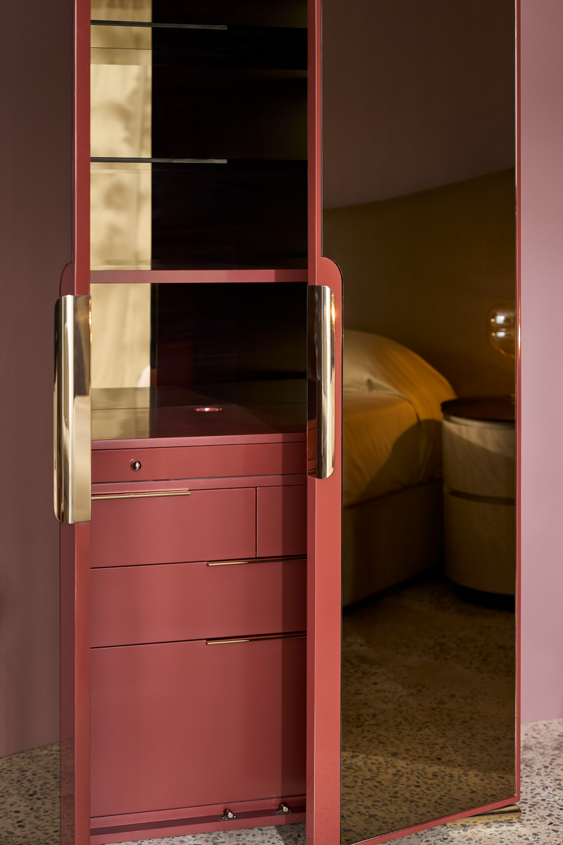 Cabinet 2 Portes avec Miroir Bronze | Caracole Allure | Oroa.fr