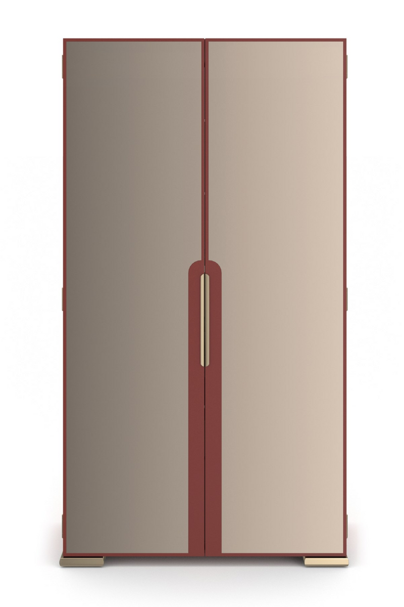 Cabinet 2 Portes avec Miroir Bronze | Caracole Allure | Oroa.fr