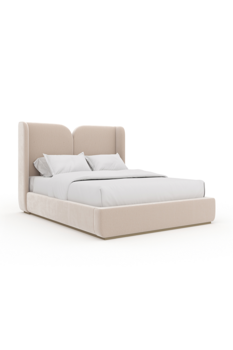Lit en Velours Ivoire | Caracole Oblique | OROA.fr