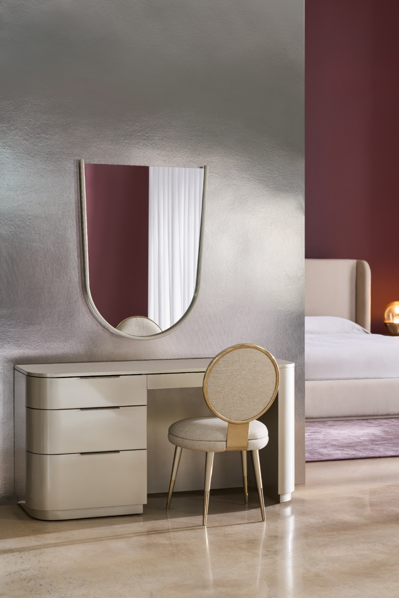 Lit en Velours Ivoire | Caracole Oblique | OROA.fr