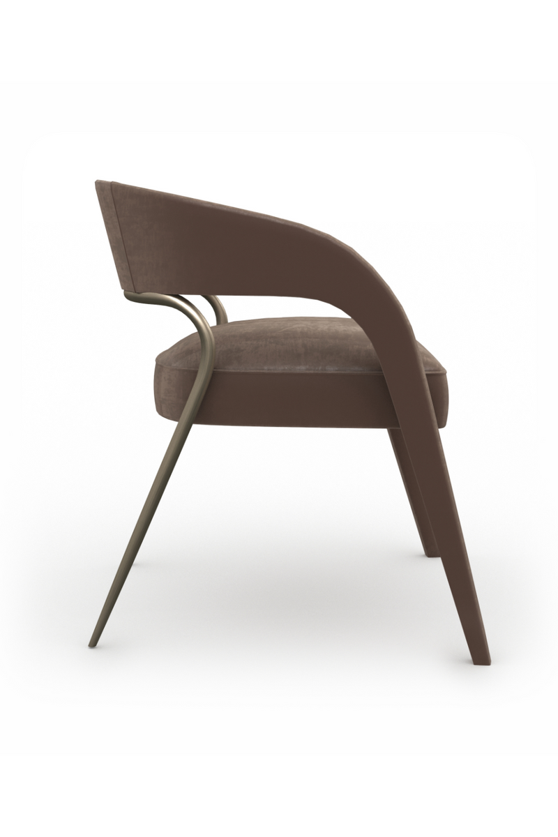 Chaise de salle à manger en velours à dossier ajouré | Caracole Gazelle | OROA.fr