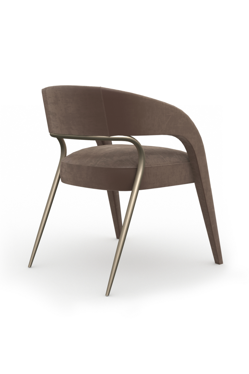Chaise de salle à manger en velours à dossier ajouré | Caracole Gazelle | OROA.fr