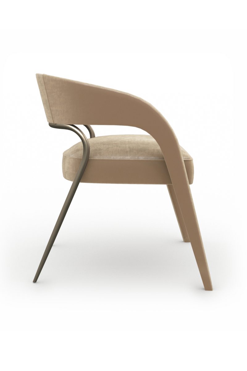 Chaise de salle à manger en velours à dossier ajouré | Caracole Gazelle | OROA.fr