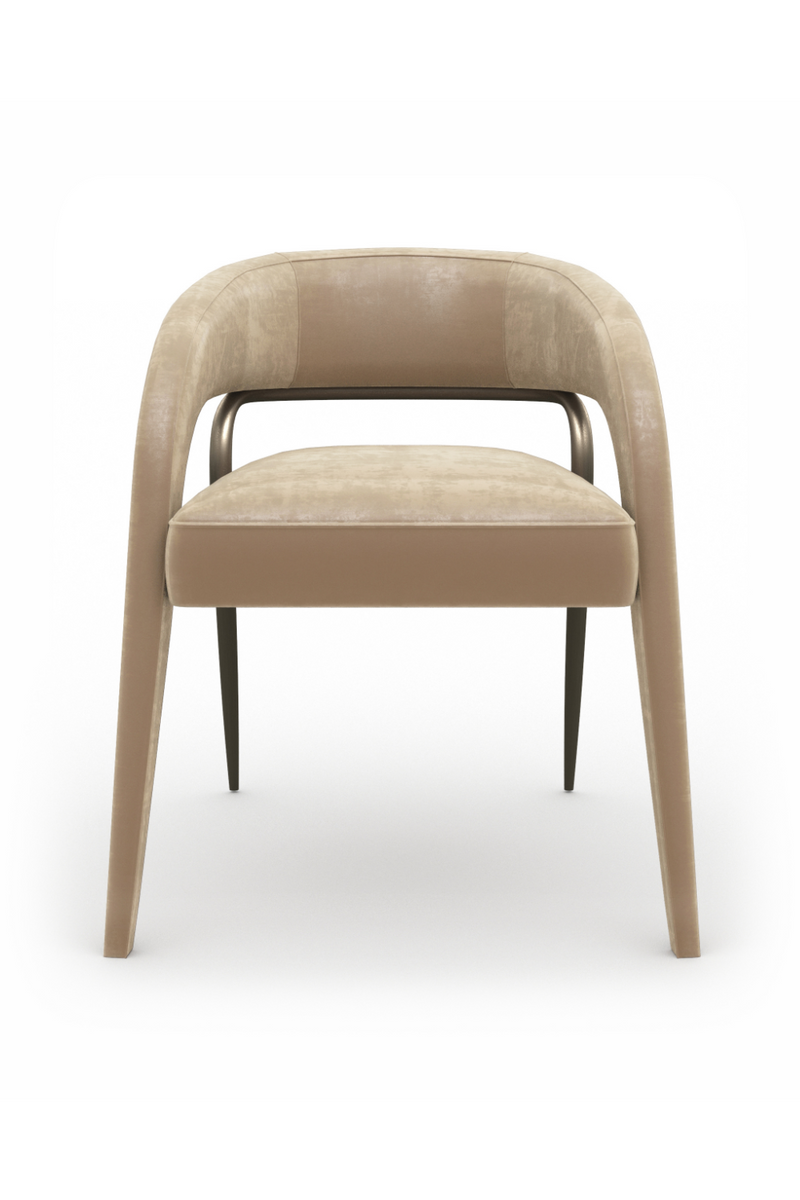 Chaise de salle à manger en velours à dossier ajouré | Caracole Gazelle | OROA.fr