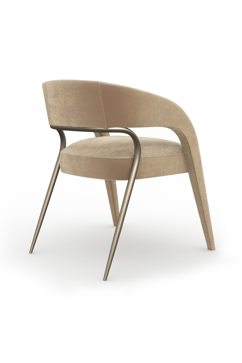 Chaise de salle à manger en velours à dossier ajouré | Caracole Gazelle | OROA.fr