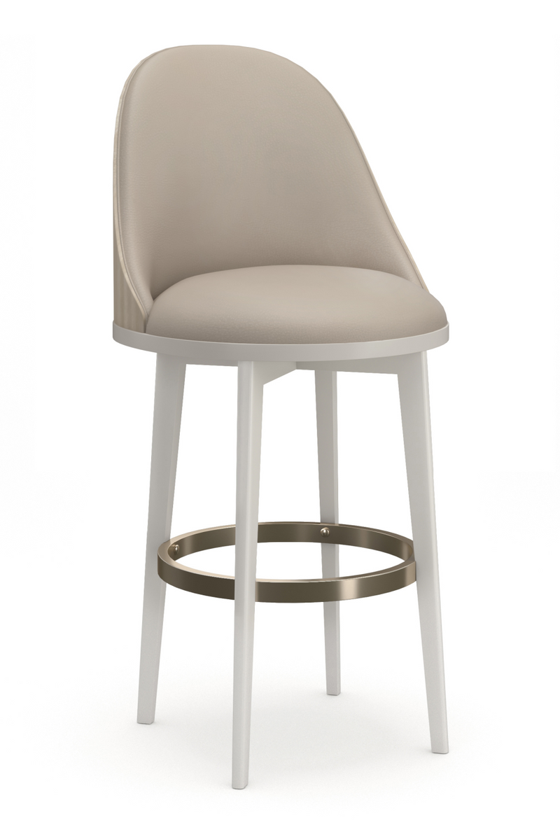 Tabouret de bar en tissu ivoire | Caracole Another Round | OROA.fr