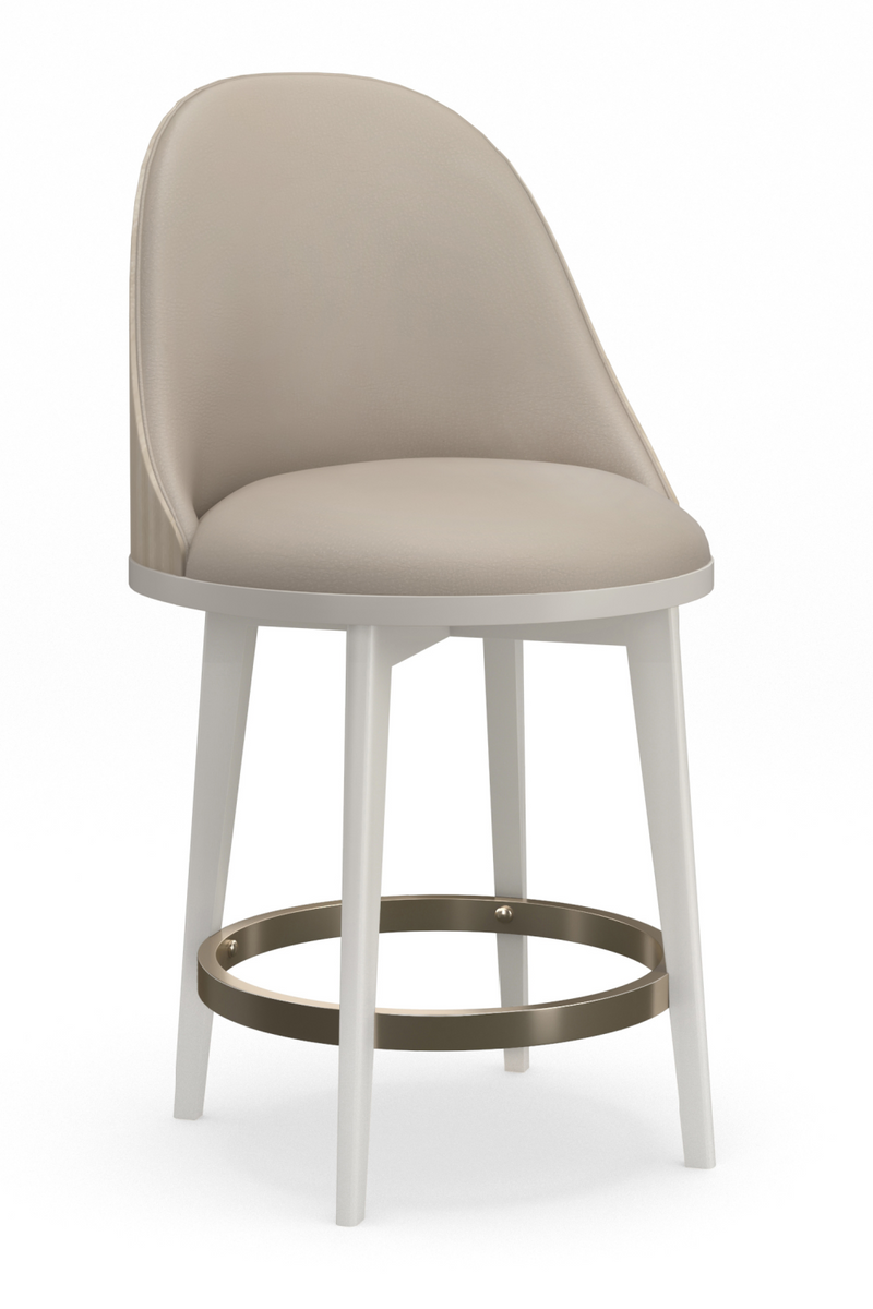 Tabouret de bar pivotant en cuir végan | Caracole Another Round | OROA.fr