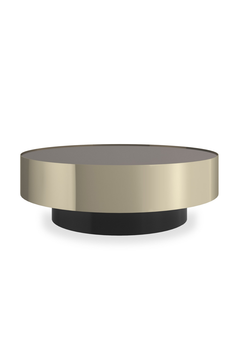 Table basse ronde avec miroir bronze | Caracole Radius | OROA.fr