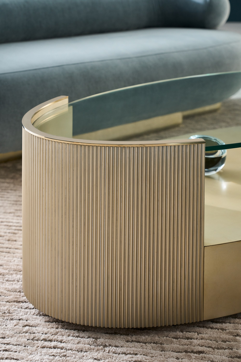 Table basse ovale cannelée | Caracole Love | OROA.fr