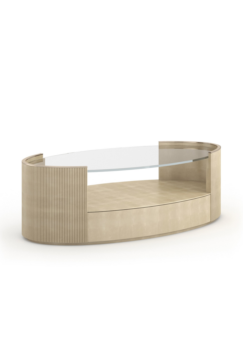 Table basse ovale cannelée | Caracole Love | OROA.fr