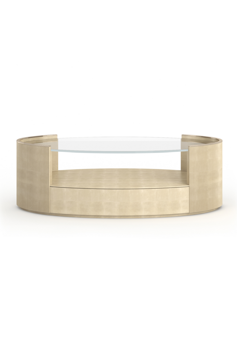 Table basse ovale cannelée | Caracole Love | OROA.fr
