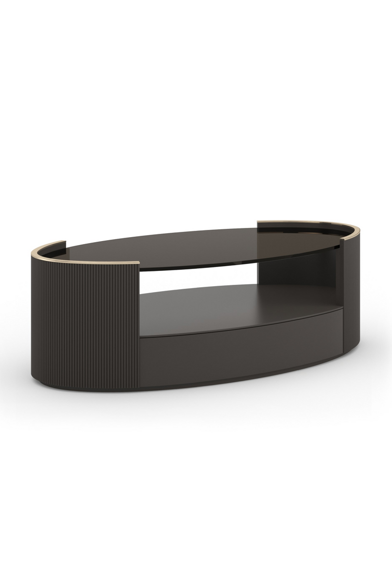 Table basse ovale cannelée | Caracole Love | OROA.fr
