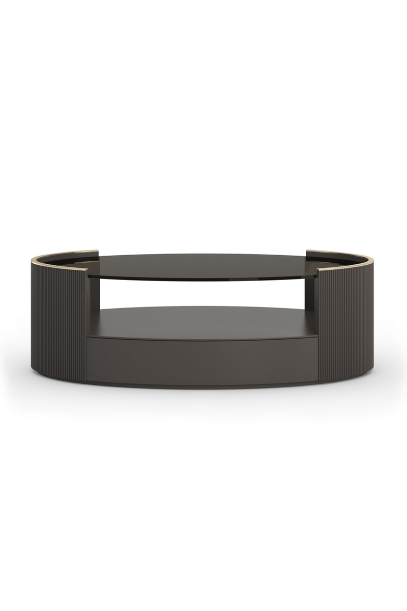 Table basse ovale cannelée | Caracole Love | OROA.fr