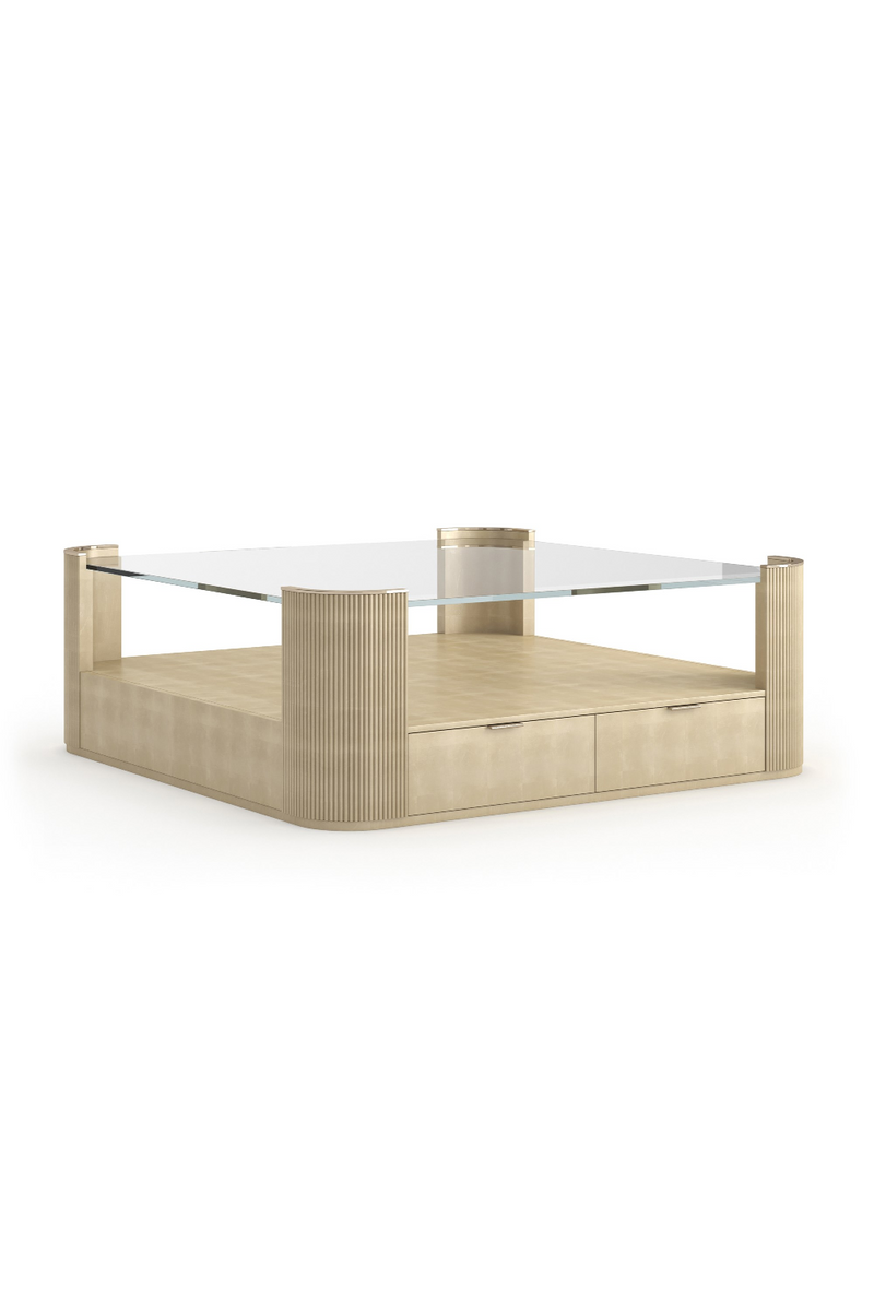 Table basse carrée avec plateau en verre | Caracole Love | Oroa.fr