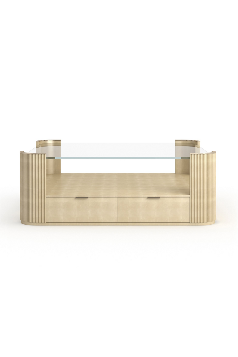 Table basse carrée avec plateau en verre | Caracole Love | Oroa.fr