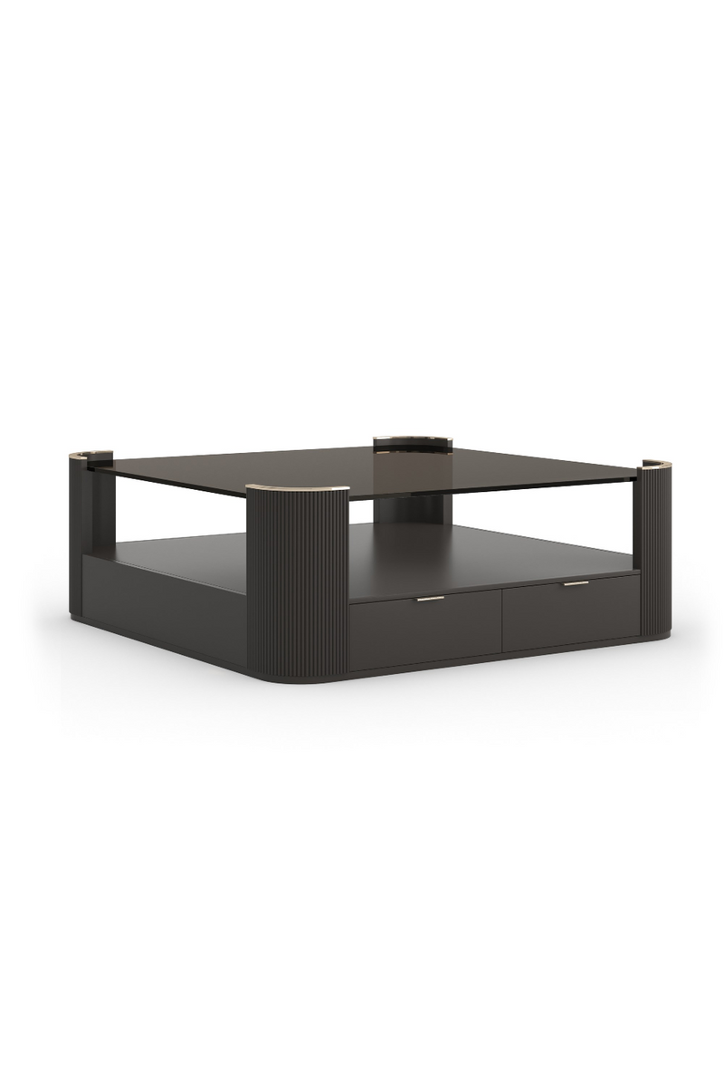 Table basse carrée avec plateau en verre | Caracole Love | Oroa.fr