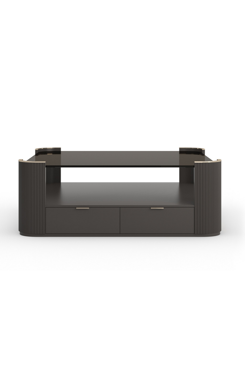 Table basse carrée avec plateau en verre | Caracole Love | Oroa.fr