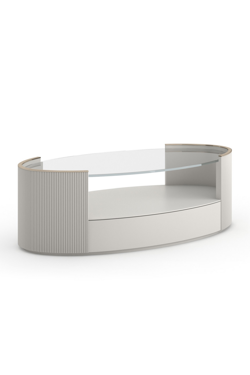 Table basse ovale cannelée | Caracole Love | OROA.fr