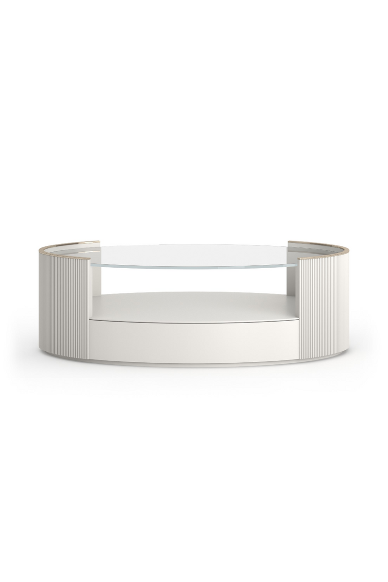 Table basse ovale cannelée | Caracole Love | OROA.fr