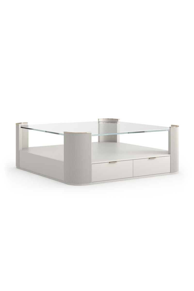 Table basse carrée avec plateau en verre | Caracole Love | Oroa.fr