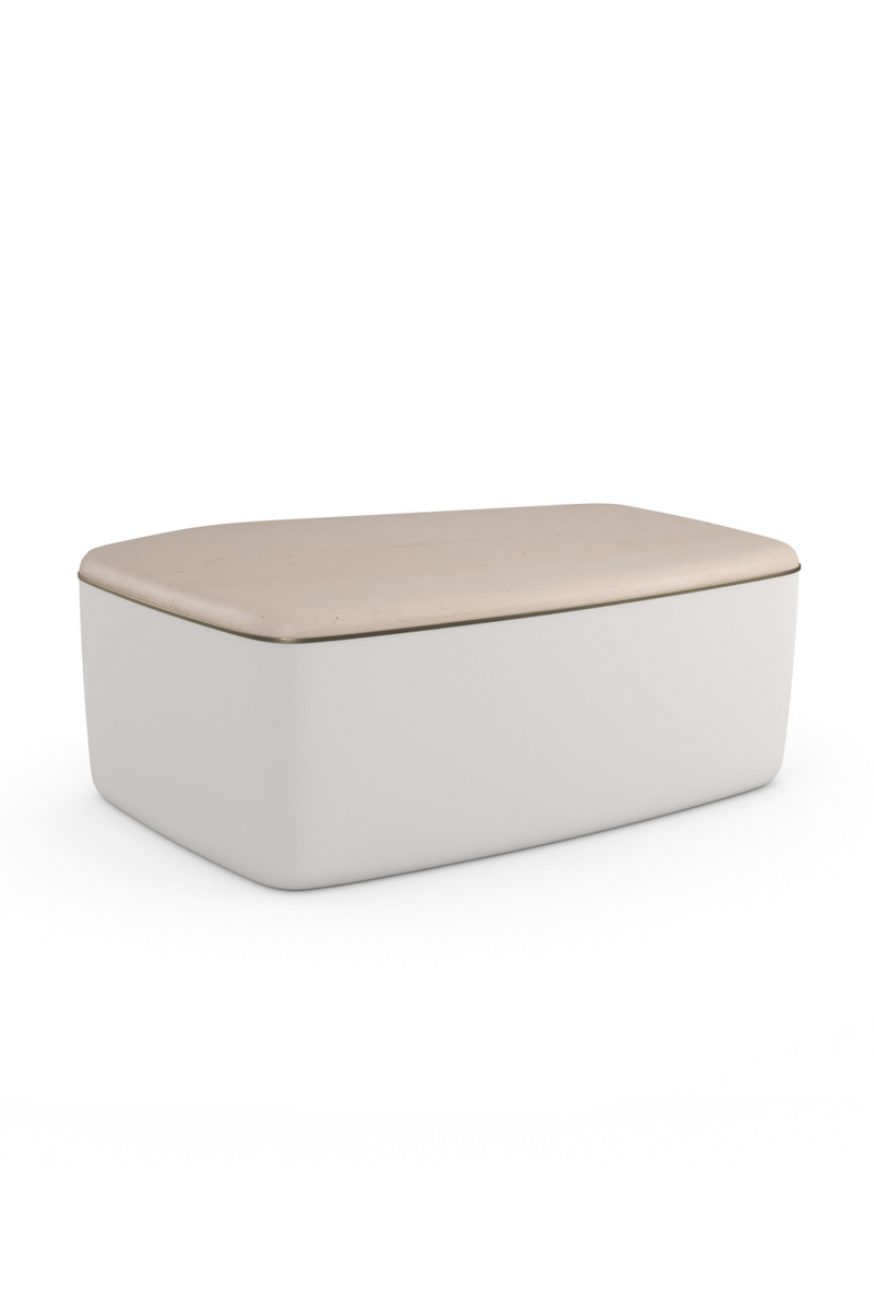 Table basse en bouclé ivoire | Caracole Serir | Meubleluxe.fr