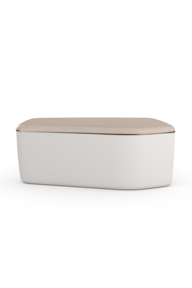 Table basse en bouclé ivoire | Caracole Serir | Meubleluxe.fr