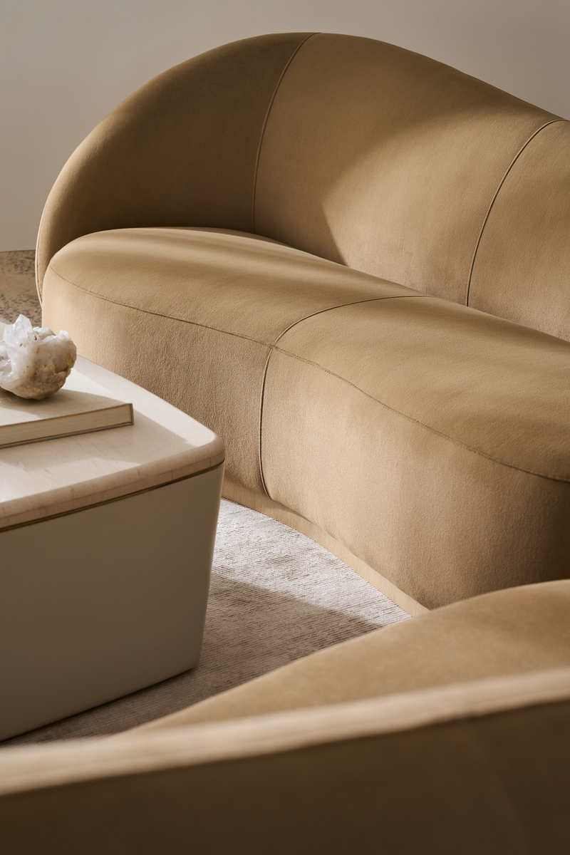 Table basse en bouclé ivoire | Caracole Serir | Meubleluxe.fr