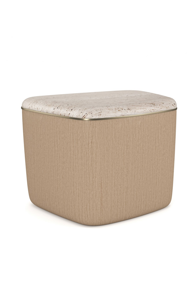 Table basse en bouclé ivoire | Caracole Serir | Meubleluxe.fr
