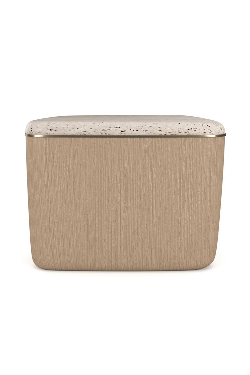 Table basse en bouclé ivoire | Caracole Serir | Meubleluxe.fr